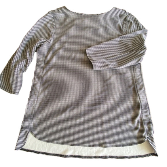 CHICO'S 3/4 sleeve herringbone pattern hi/low hem top size M - Picture 10 of 10